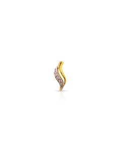 Curved Diamond Wave Nose Pin