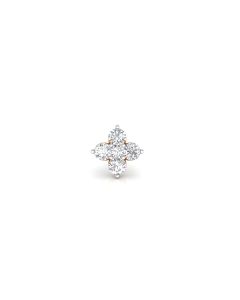 Diamond Nose Pin with Elegant Floral Motif