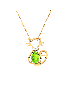 Charming Cat Diamond Pendant