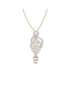 Gracious Pearl Drop Diamond Pendant