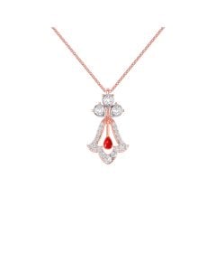 Ruby Drop Diamond Pendant