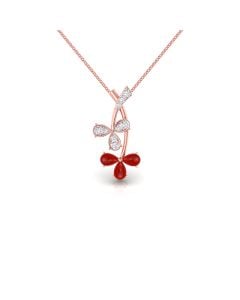 Simple Ruby Diamond Pendant