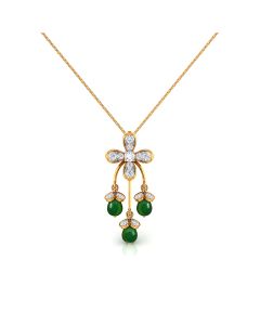 Trio Emerald Droplets Diamond Pendant