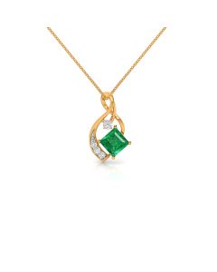 Radiant Cut Emerald Diamond Pendant