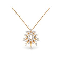Trendy Floral Gloss Diamond Pendant