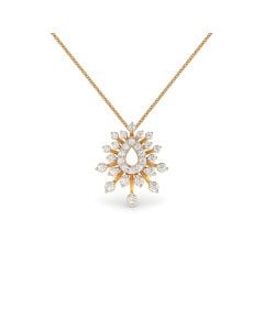 Trendy Floral Gloss Diamond Pendant