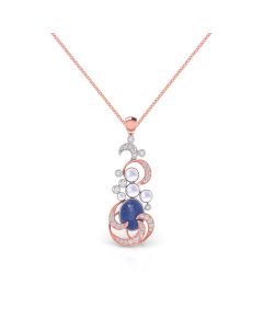 Sparkling Sapphire Diamond Pendant