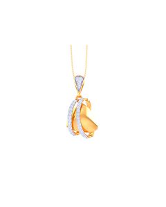 Contemporary Gold Diamond Pendant