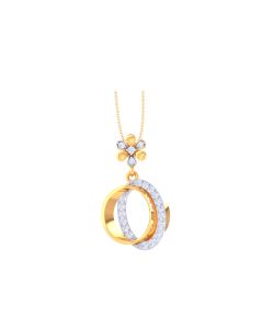 Adorable Floral Hoop Diamond Pendant