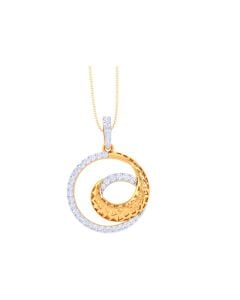 Scintillating Gold Diamond Pendant