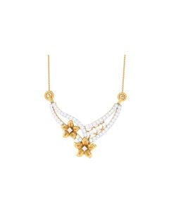 Twin Flower Stylish Diamond Mangalsutra