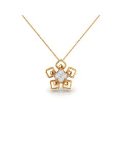 Dazzling Geometric Flower Diamond Pendant