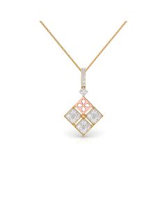 Glimmering Four Square Diamond Pendant