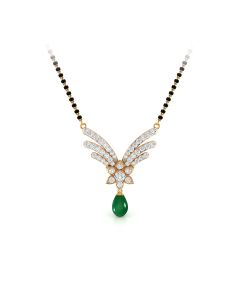 Emerald Drop Sparkling Diamond Mangalsutra