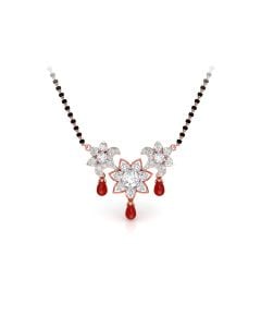 Ruby Droplets Diamond Mangalsutra