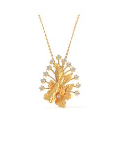 Blooming Flower Pendant with Diamond Petal Accents