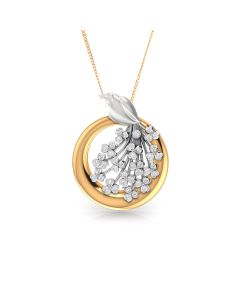 Round Diamond Pendant with Bird and Leaf Detailing