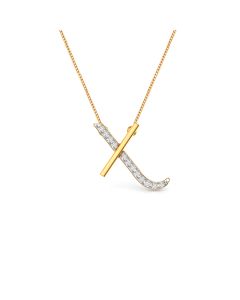 Criss-Cross X Diamond Studded Pendant