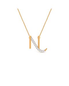 Twinkling N Diamond Studded Pendant