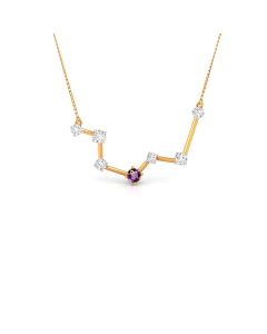 Amethyst Diamond Rose Gold Pendant