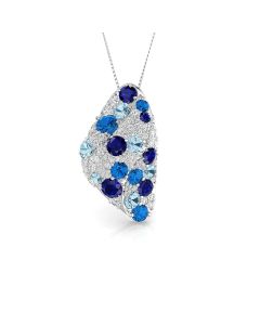 Sapphire Mosaic Teardrop Pendant