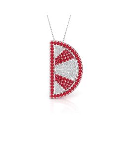 Ruby Geometric Slice Pendant