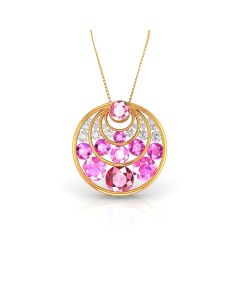 Pink Gemstone Orbit Pendant
