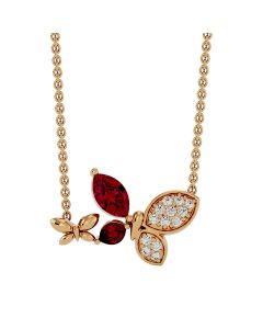 Butterfly Pendant with Ruby and Diamond Wing Detailing