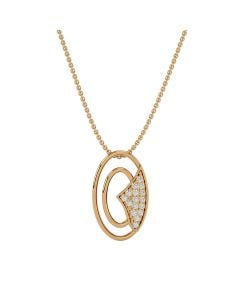 Oval Pendant with Diamond and Gold Detailing