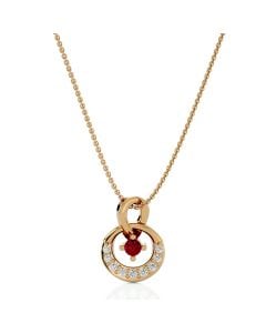 Glowing Ruby Diamond Pendant