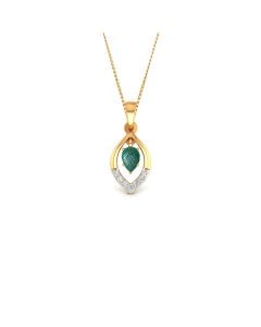 Malachite Diamond Teardrop Pendant