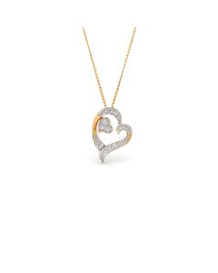 Heart-Shaped Pendant with Diamond Pavé and Gold Frame