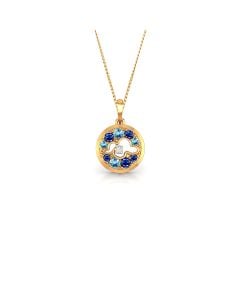 Blue Topaz Harmony Circle Pendant