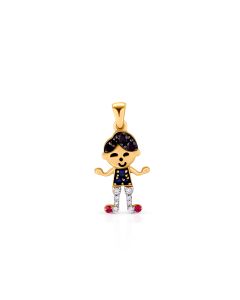 Little Hero Diamond Pendant with Cheerful Golden Personality