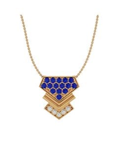 Geometric Sapphire Stack Pendant