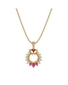 Radiant Diamond Halo Gold Pendant