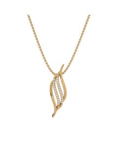 Chic Diamond Gold Flame Pendant