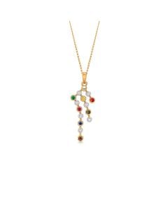 Multicolored Gemstone Cluster Pendant