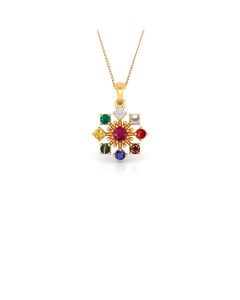 Multicolor Gemstone Blossom Pendant