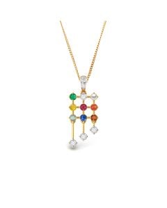 Gemstone Cluster Rose Necklace