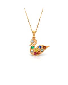 Vibrant Swan Gemstone Necklace