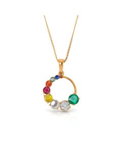 Circular Gemstone Array Necklace