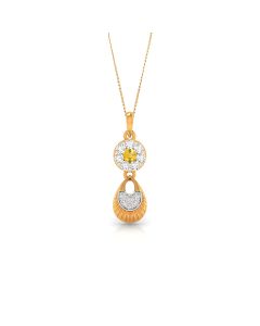 Infinity Diamond Pendant with Yellow Sapphire