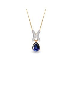 Sapphire Teardrop Diamond Pendant