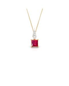 Ruby Solitaire Diamond Pendant