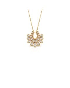 Diamond Sunburst Rose Pendant