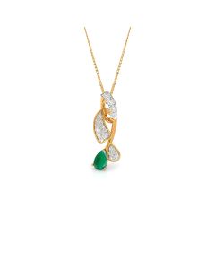 Abstract Emerald Diamond Pendant