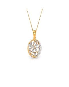 Oval Leaf Diamond Pendant