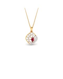 Ruby Foliage Diamond Pendant