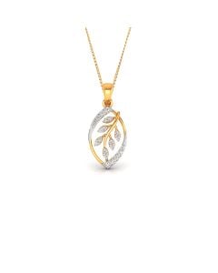 Silvered Leaf Rose Gold Pendant